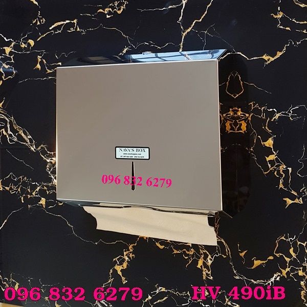 HỘP ĐỰNG GIẤY LAU TAY INOX BÓNG HV 490IB