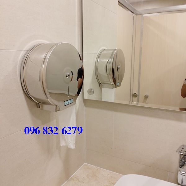Hộp giấy vệ sinh lớn Inox 100% bóng sáng 
