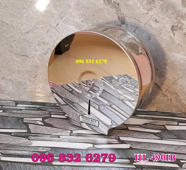 Hộp giấy vệ sinh lớn Inox bóng HL 490IB