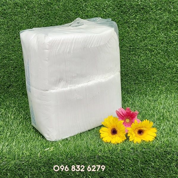 KHĂN GIẤY LAU TAY TỜ VUÔNG SIZE SAU GẬP 4 16X16CM