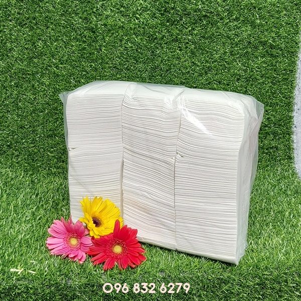 KHĂN GIẤY VUÔNG RỜI TỪNG TỜ TÚI 1 KG SIZE 12X12 CM