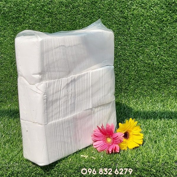 KHĂN GIẤY LAU TAY TỜ VUÔNG TÚI 1KG SIZE SAU GẬP 4 12X12 CM