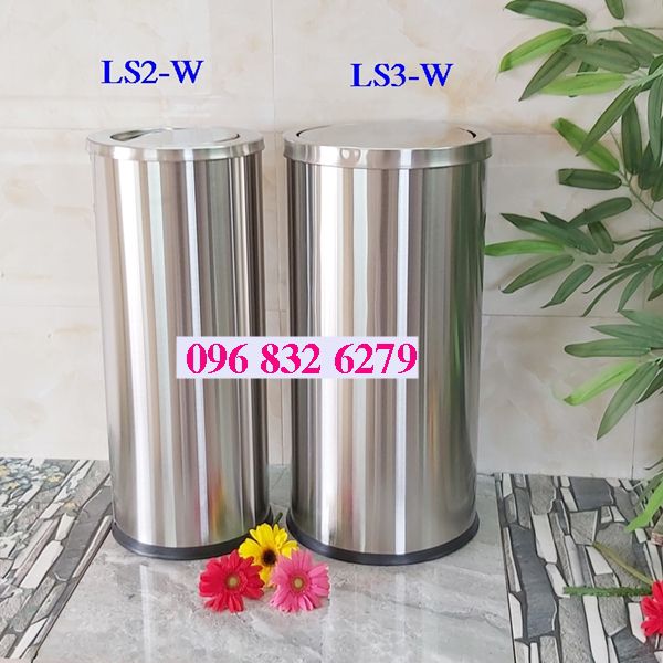 THÙNG RÁC INOX NẮP LẬT DÁNG CAO
